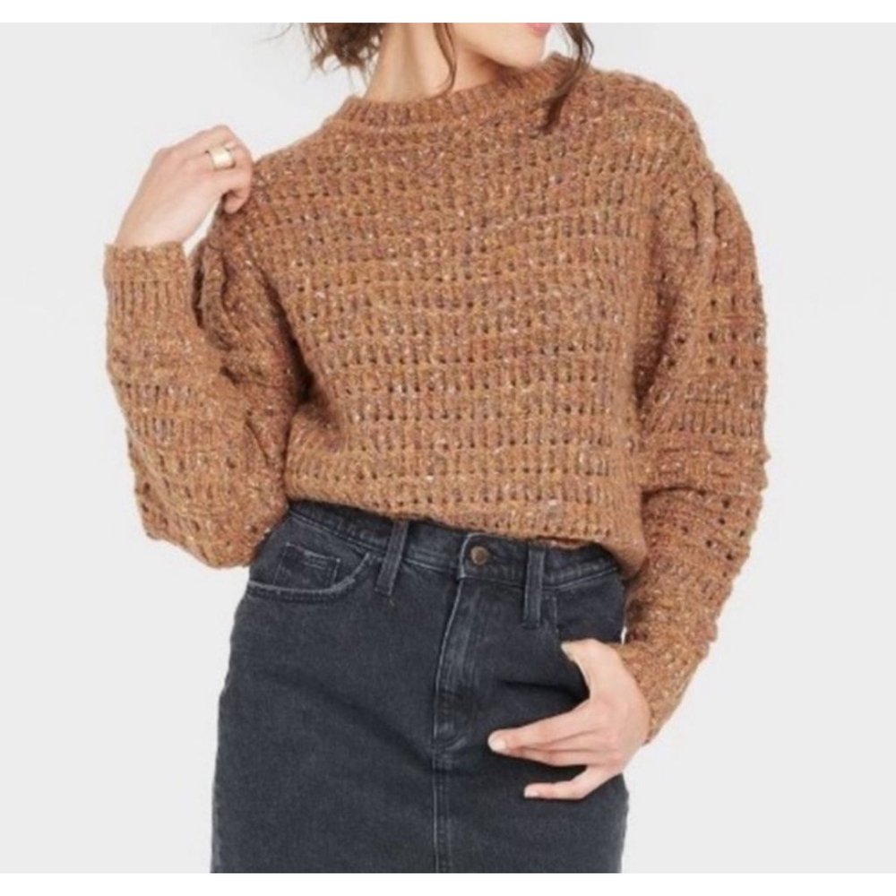 Women's Universal Thread Brown White Fleck Crew Neck Sweater XXL